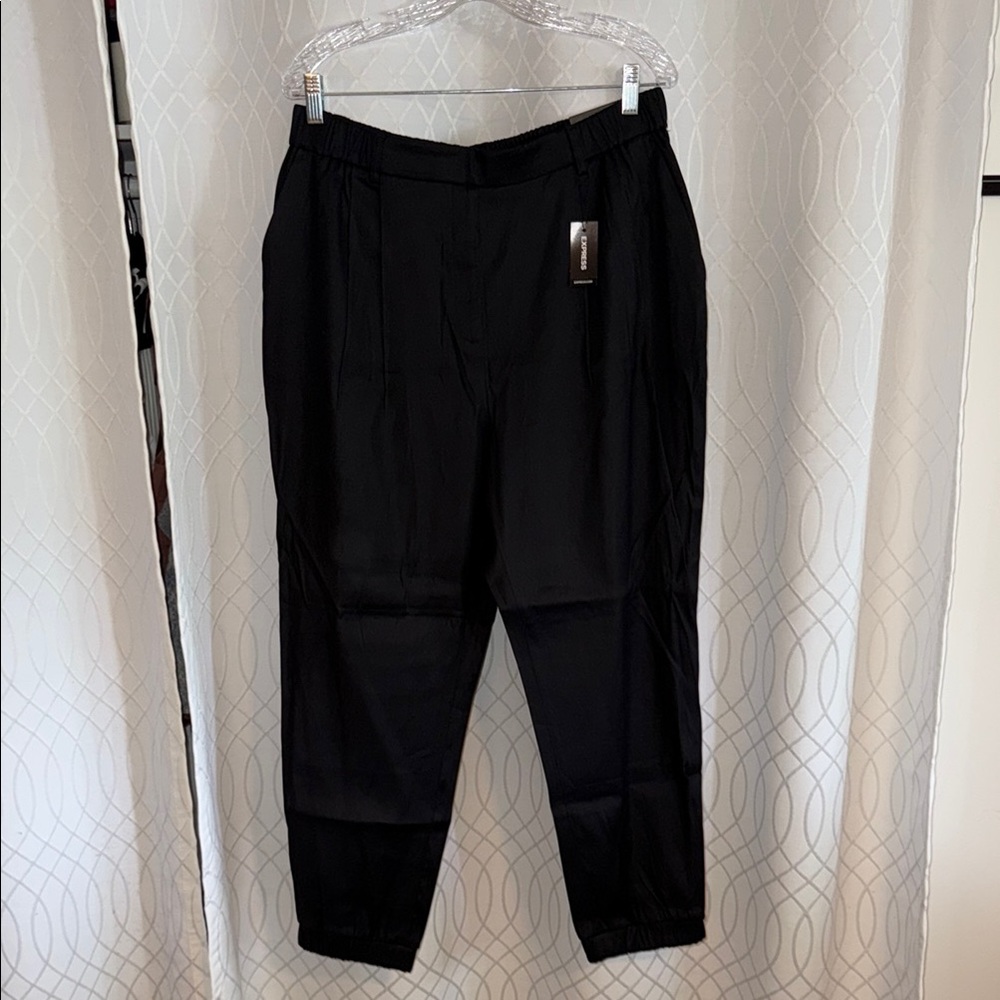 Express Black Jogger Pants with Elastic Cuffs